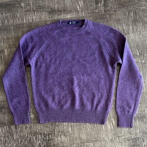 J. Crew Men's Purple 100% Lambswool Cozy Crewneck Sweater